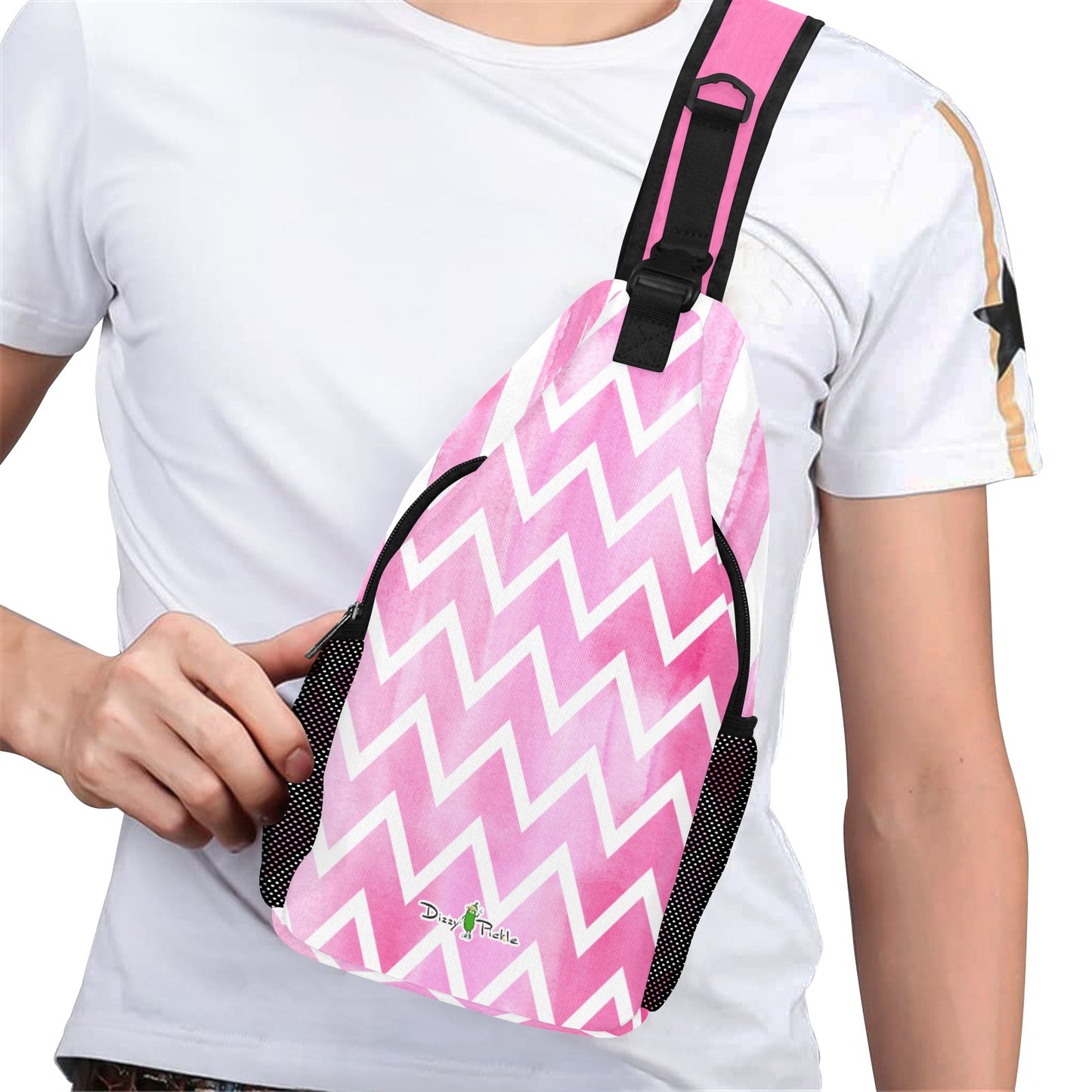 Dizzy Pickle Avery Stripes and Zig Zag Pickleball Grab-N-Go Crossbody Casual Chest Bag