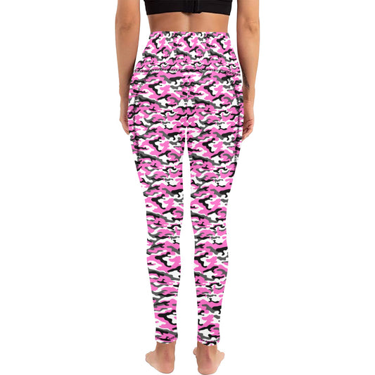 Dizzy Pickle Jan Pink Women's Pickleball Performance Leggings (Ankle Length, High-Waisted, & Two Side Pockets)