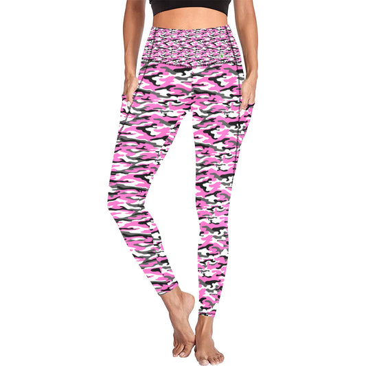 Dizzy Pickle Jan Pink Women's Pickleball Performance Leggings (Ankle Length, High-Waisted, & Two Side Pockets)