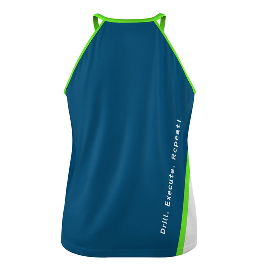 Dizzy Pickle Performance DS Women's Pickleball Sleeveless Crew Neck Vest Dark Turquoise Lime Green