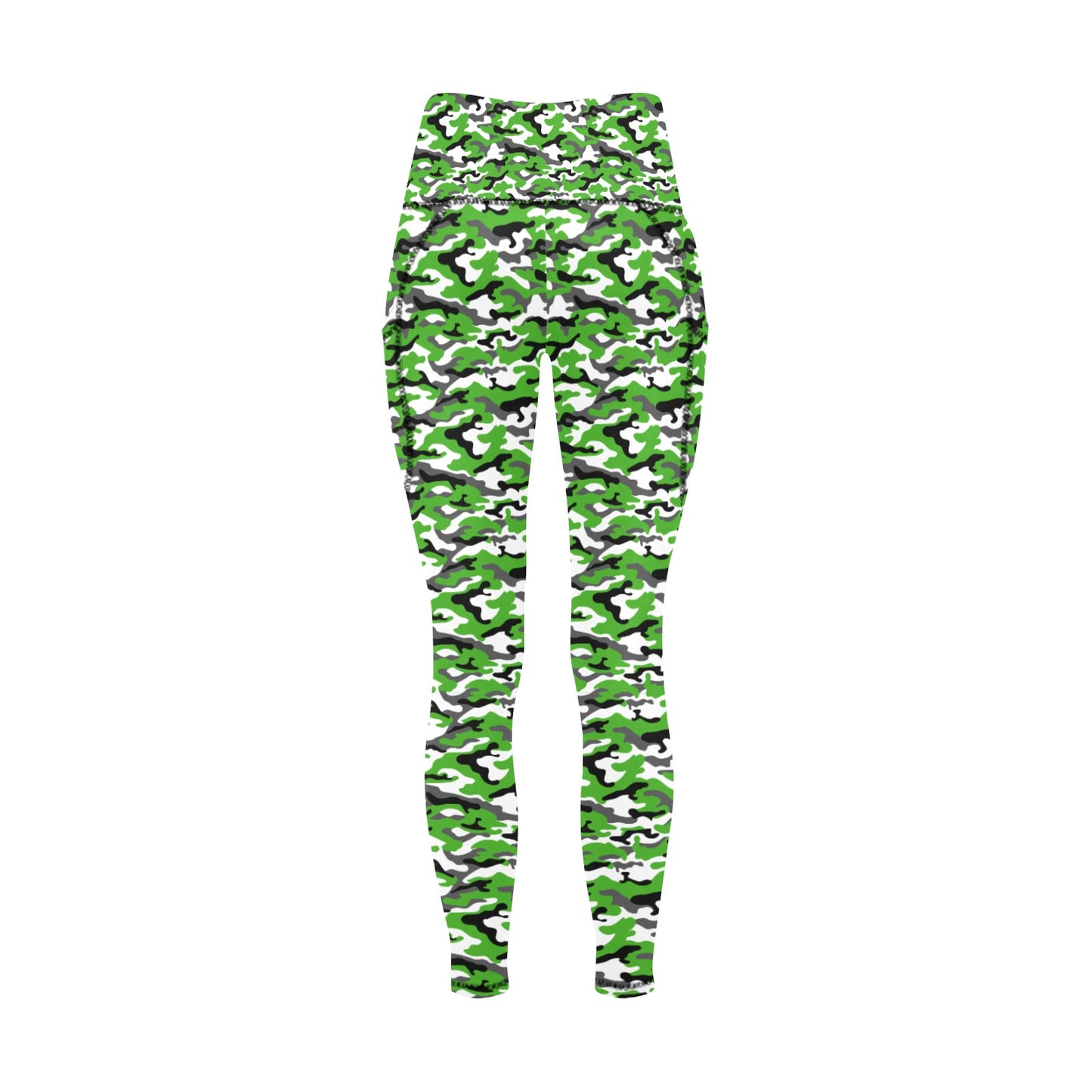 Dizzy Pickle Jan Green Women's Pickleball Performance Leggings (Ankle Length, High-Waisted, & Two Side Pockets)