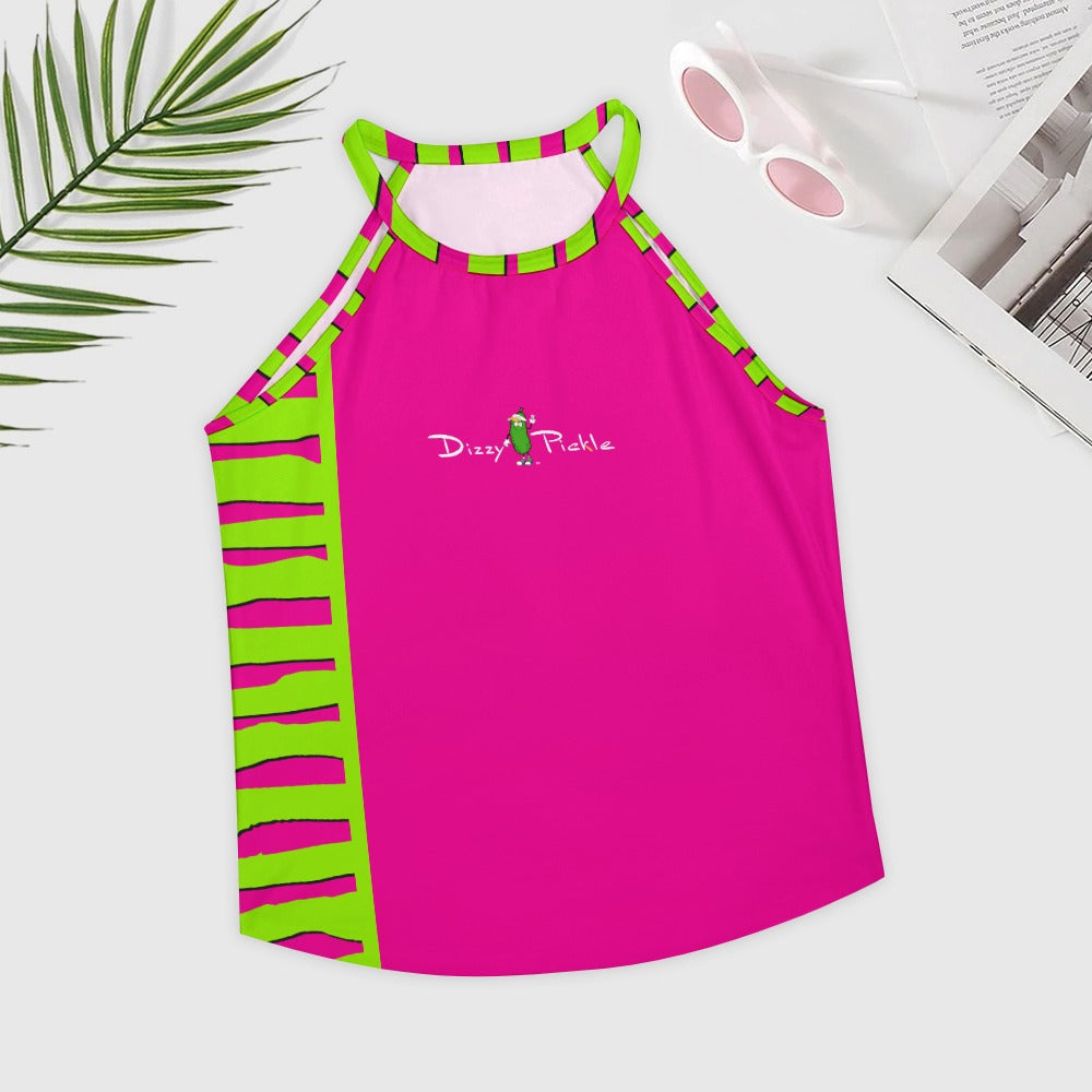 Dizzy Pickle Dinking Diva PG Stripes Women's Pickleball Crew Neck Vest