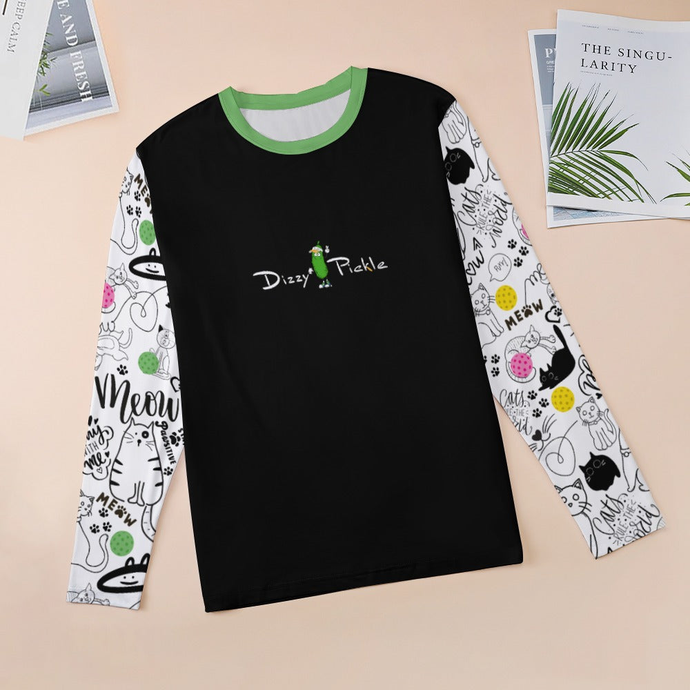 Dizzy Pickle Sassy Black_Green Women's Pickleball Stretchable Long Sleeve Shirt