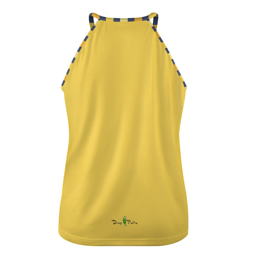 Dizzy Pickle Amy Sunflowers Solid Gold Women's Pickleball Crew Neck Vest