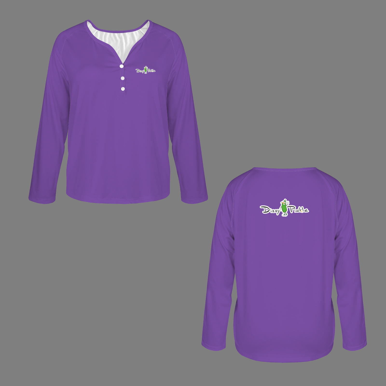 Three Button Long Sleeve Purple