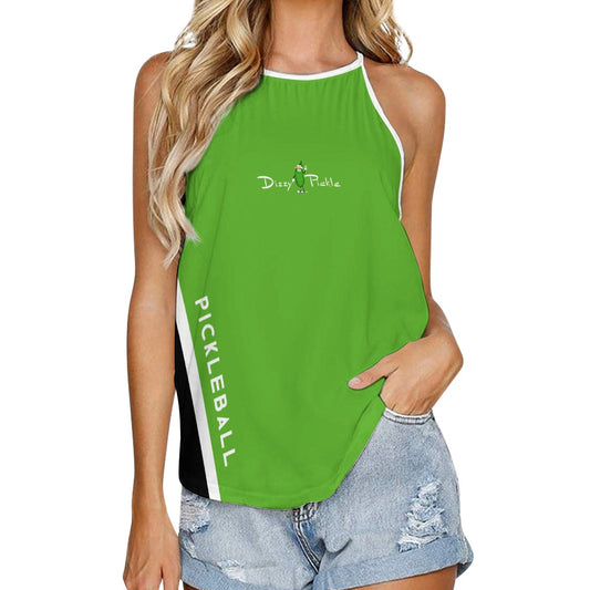 Dizzy Pickle Performance DS Women's Pickleball Sleeveless Crew Neck Vest Pickle Green Black