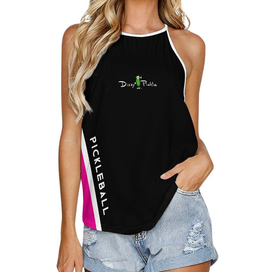 Dizzy Pickle Performance DS Women's Pickleball Sleeveless Crew Neck Vest Black Fuchsia