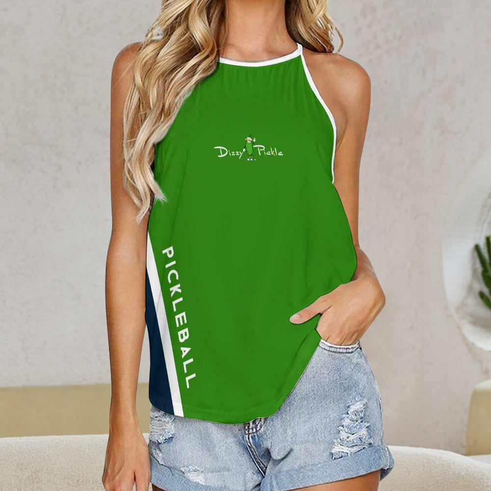 Dizzy Pickle Performance DS Women's Pickleball Sleeveless Crew Neck Vest Green Navy Blue