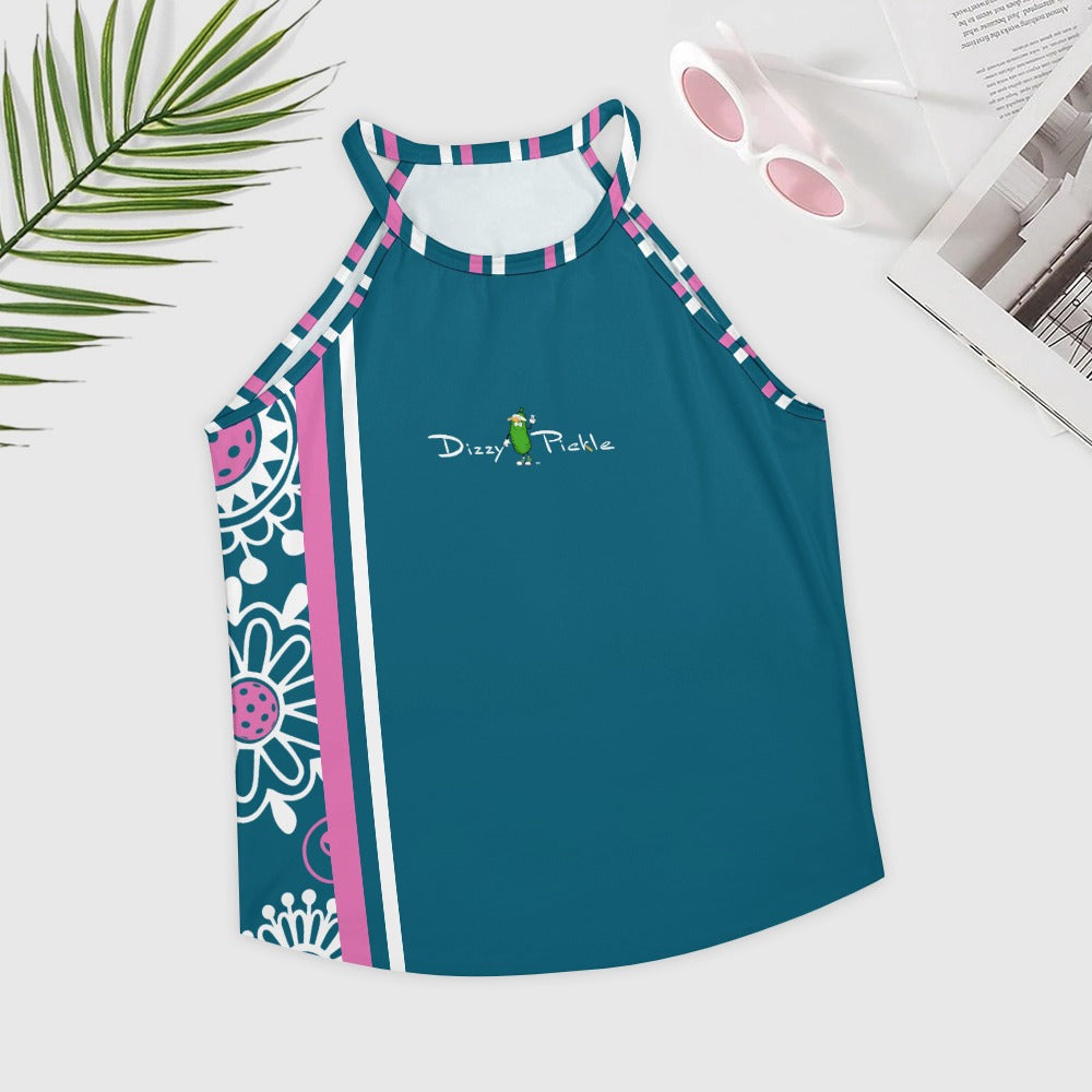 Dizzy Pickle Coming Up Daisies TP Stripes Women's Pickleball Crew Neck Vest