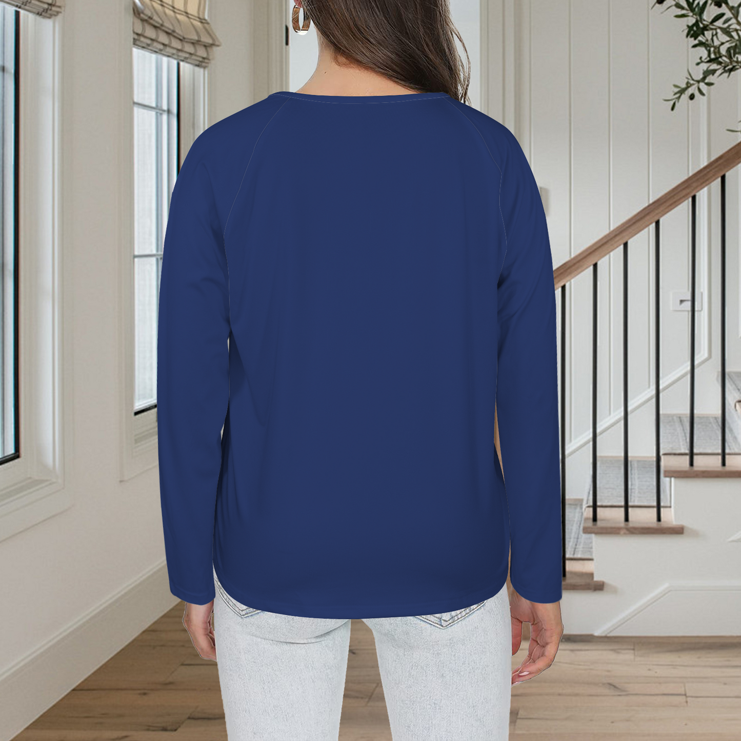 Three Button Long Sleeve Navy Blue