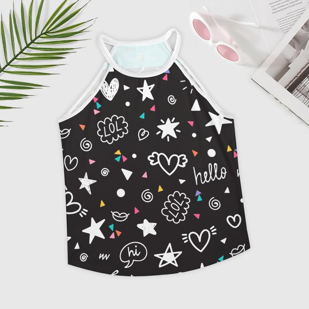 Dizzy Pickle Rachel Black Women's Pickleball Sleeveless Crew Neck Vest Tank Top