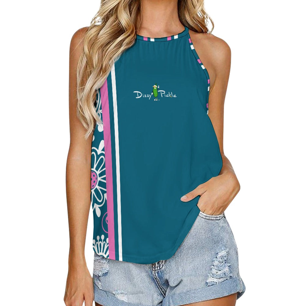 Dizzy Pickle Coming Up Daisies TP Stripes Women's Pickleball Crew Neck Vest