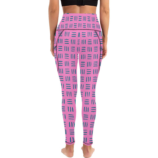 Dizzy Pickle Coming Up Daisies TP Weave Women's Pickleball Performance Leggings (Ankle Length, High-Waisted, & Two Side Pockets)