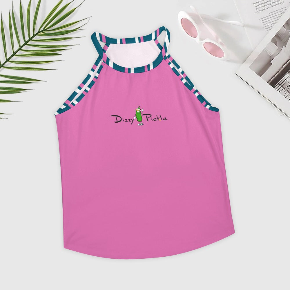 Dizzy Pickle Coming Up Daisies TP Pink Women's Pickleball Crew Neck Vest