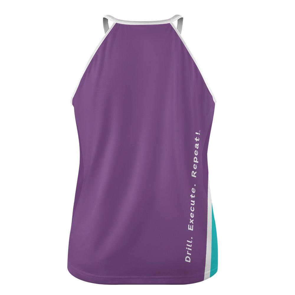 Dizzy Pickle Performance DS Women's Pickleball Sleeveless Crew Neck Vest Dark Magenta Turquoise