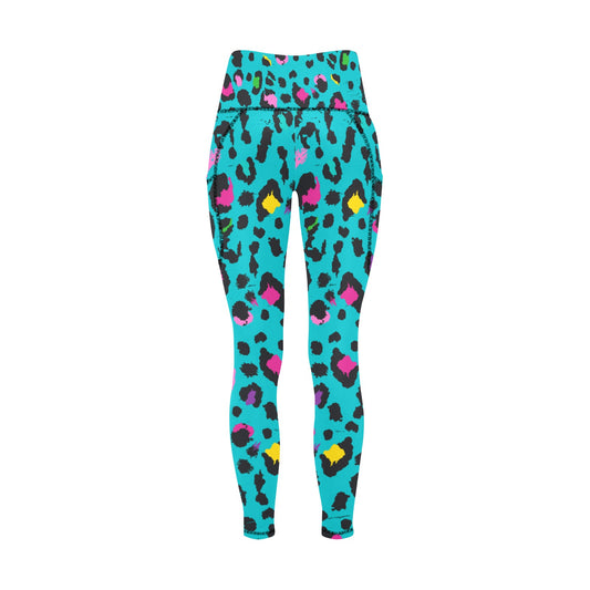 Dizzy Pickle Amber Cool Teal  Women's Pickleball Performance Leggings (Ankle Length, High-Waisted, & Two Side Pockets)