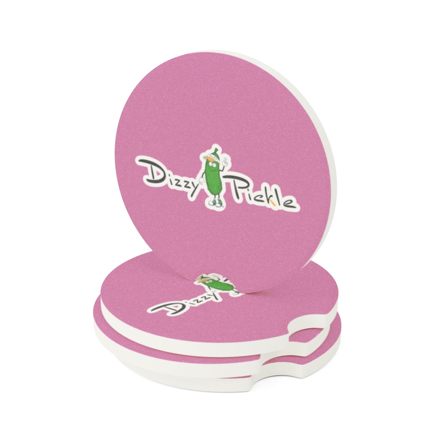 Dizzy Pickle DZY P Classic Light Pink Soapstone Car Coaster