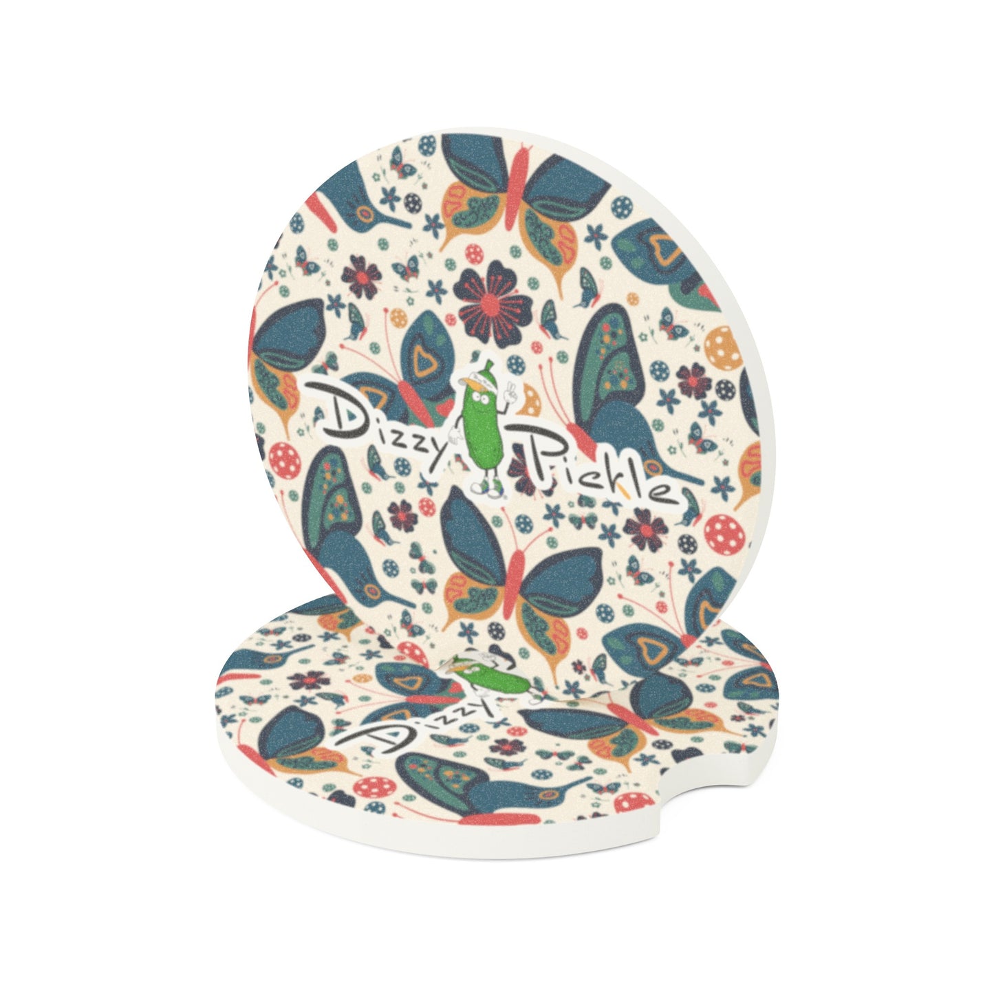 Dizzy Pickle Penny Butterflies BG Soapstone Car Coaster