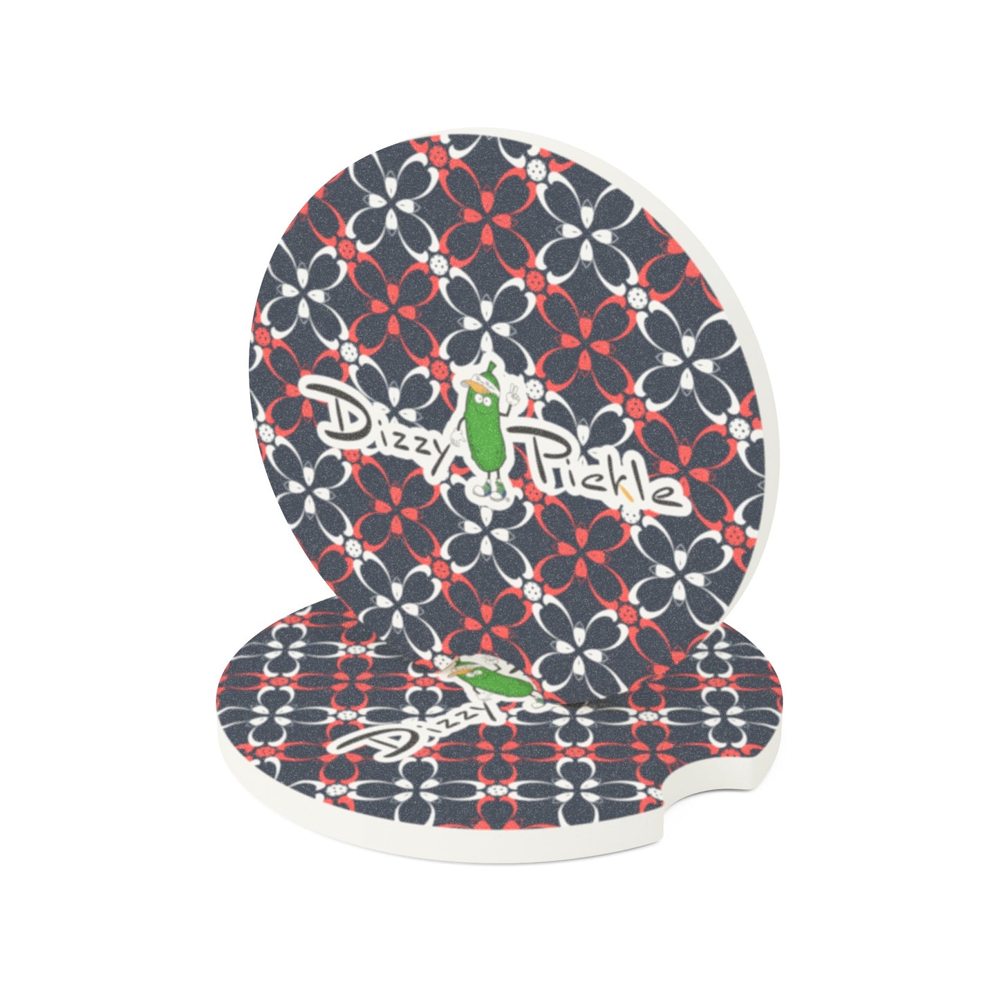 Dizzy Pickle Van Petals Navy Blue Soapstone Car Coaster