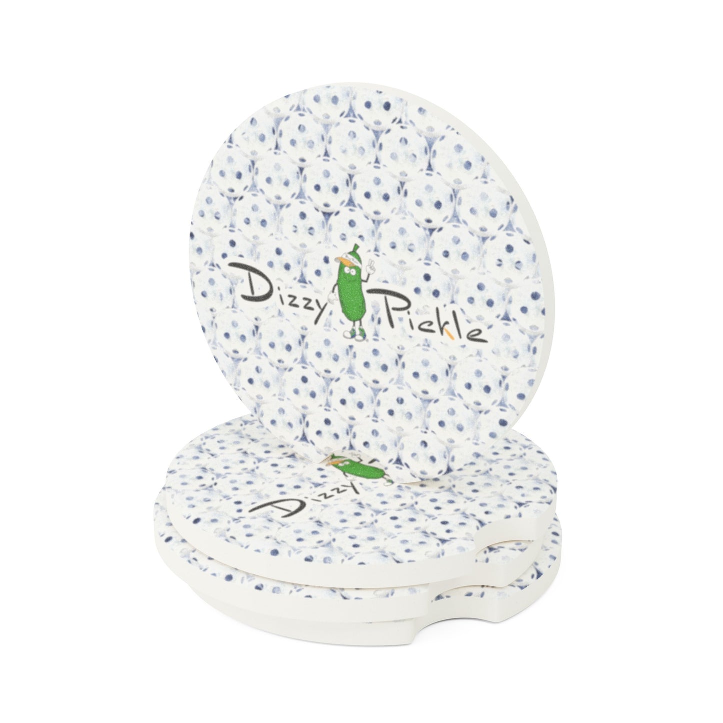 Dizzy Pickle Heidi BW Balls Soapstone Car Coaster