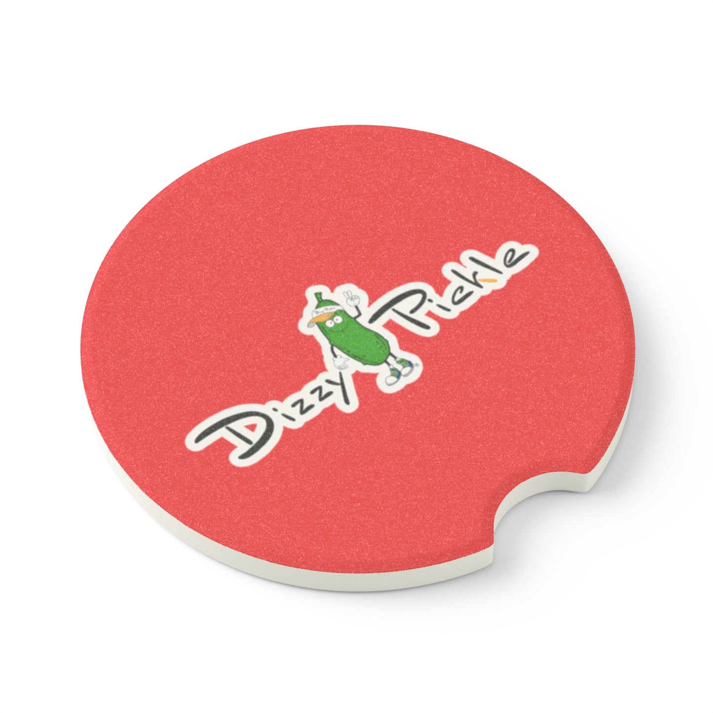 Dizzy Pickle DZY P Classic Red Soapstone Car Coaster