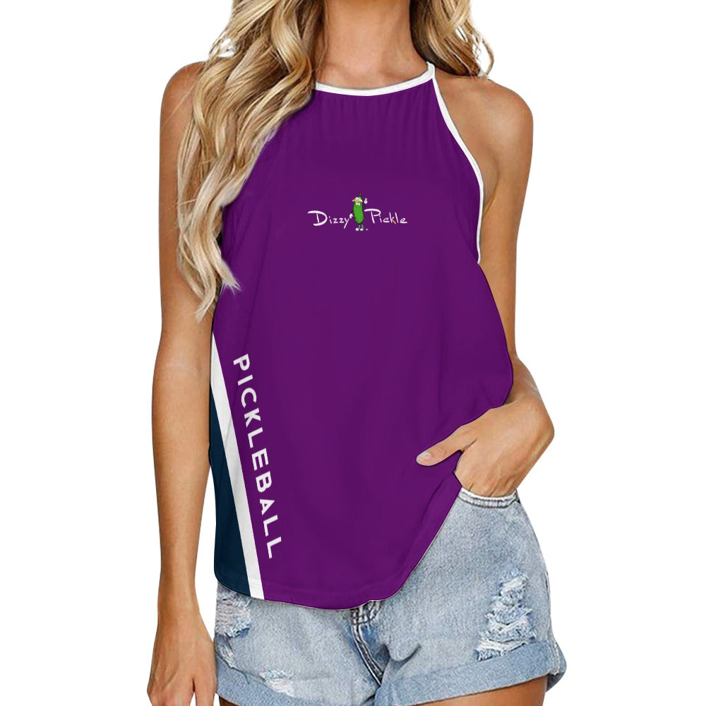 Dizzy Pickle Performance DS Women's Pickleball Sleeveless Crew Neck Vest Purple Navy Blue