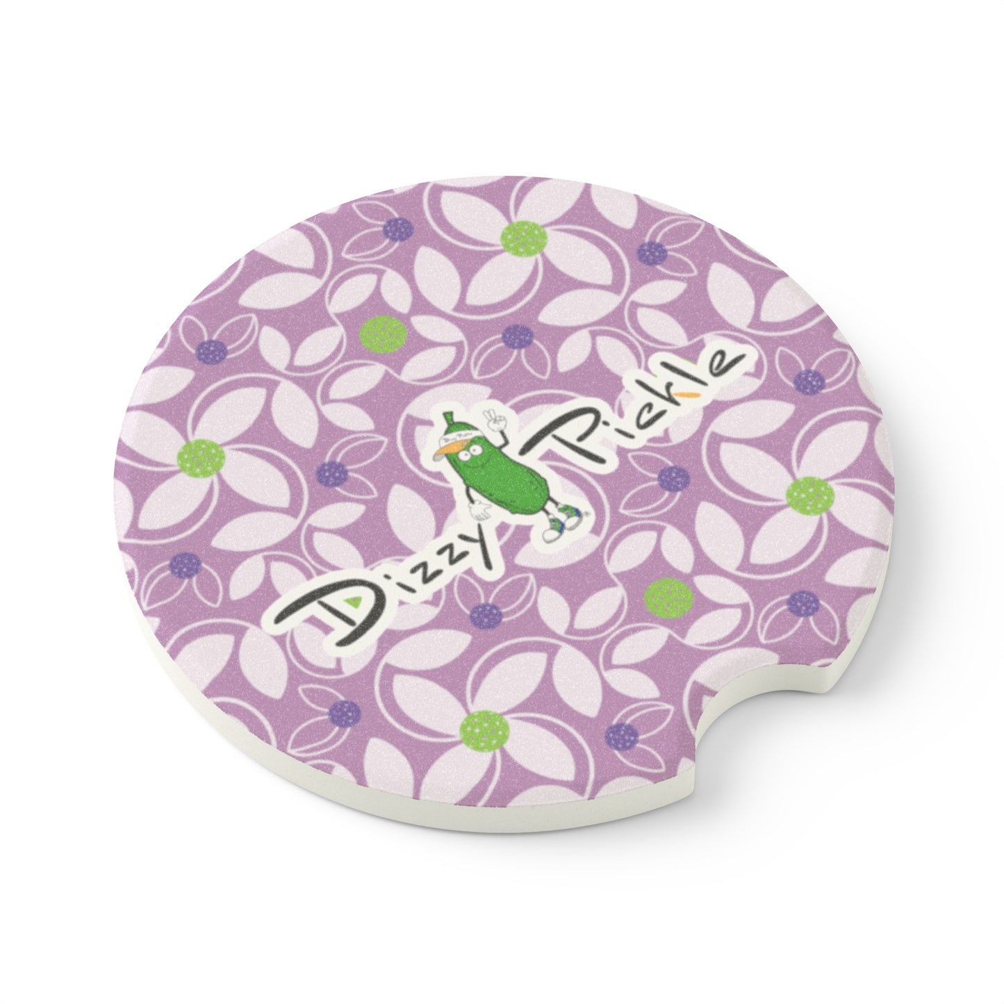 Dizzy Pickle Beth Lavender Soapstone Car Coaster