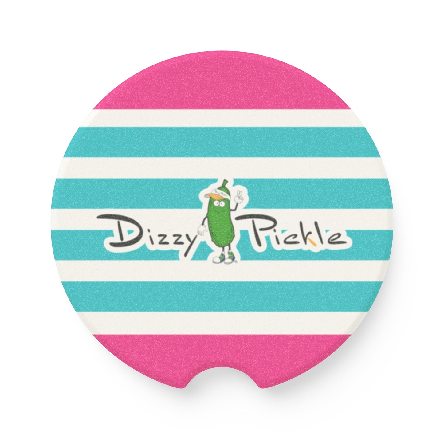 Dizzy Pickle I Love Pickleball Soapstone Car Coaster