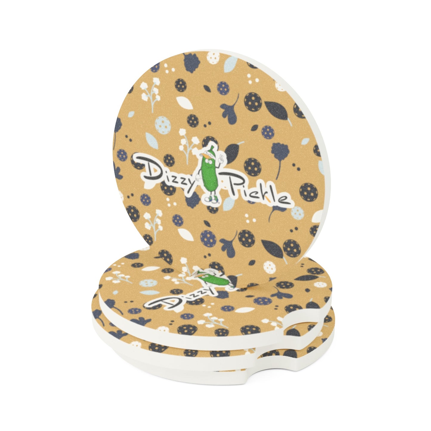 Dizzy Pickle Lesley Gold Soapstone Car Coaster