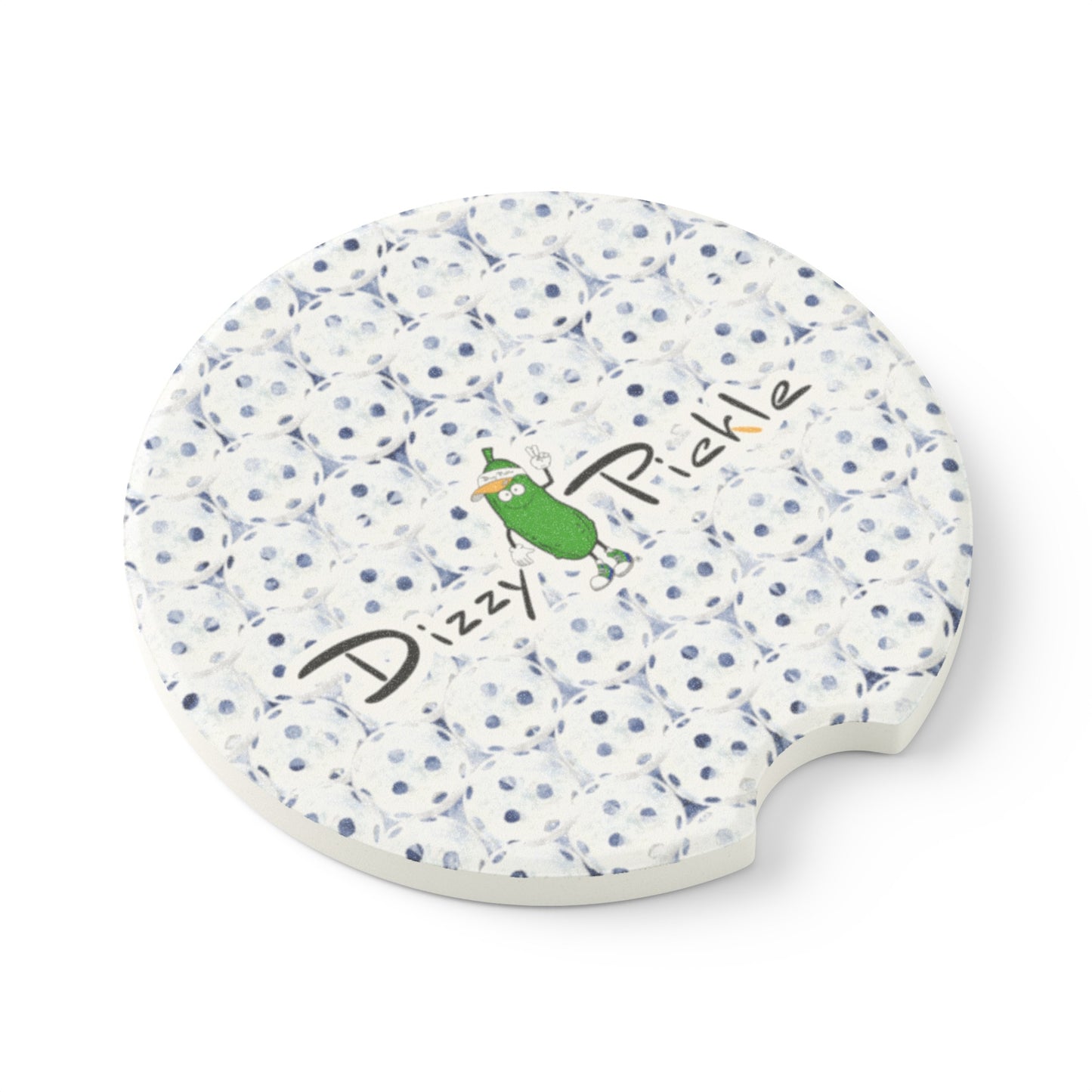 Dizzy Pickle Heidi BW Balls Soapstone Car Coaster