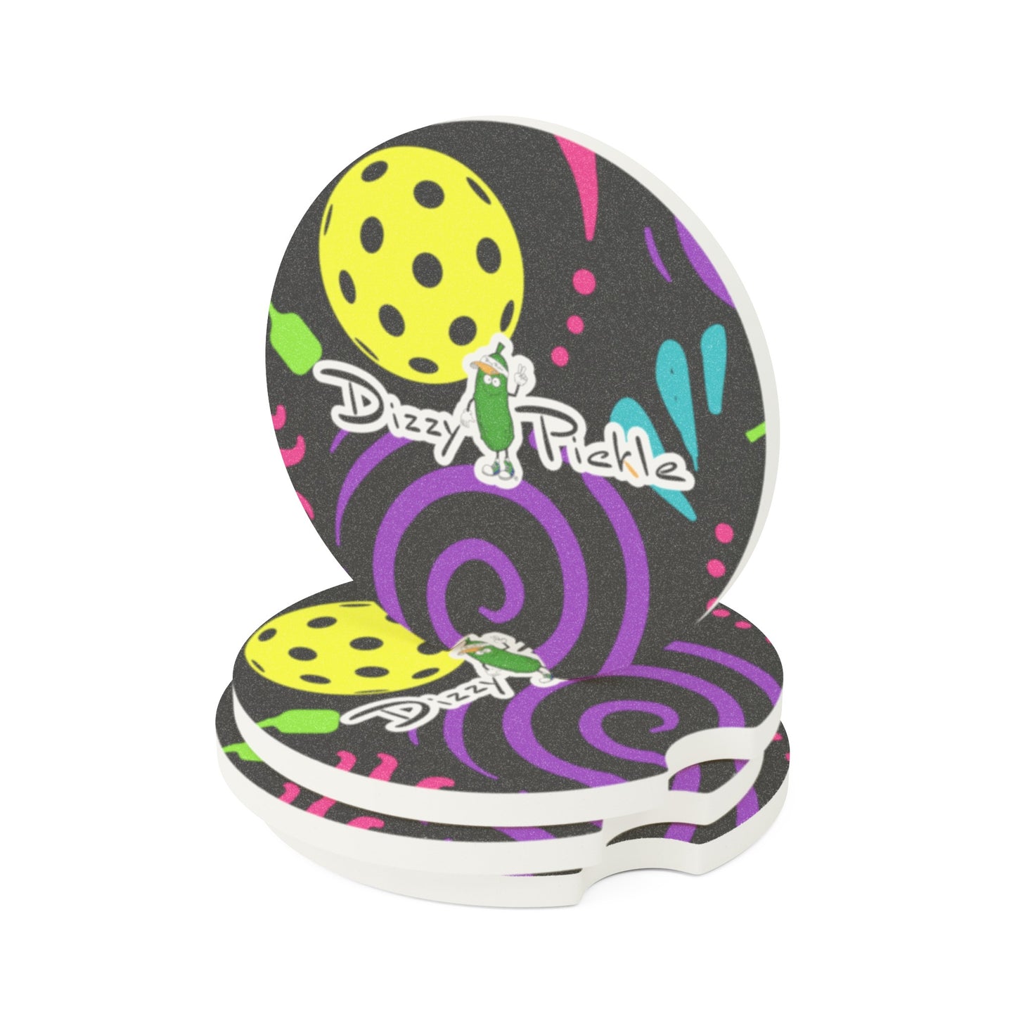 Dizzy Pickle It's Swell Black Soapstone Car Coaster