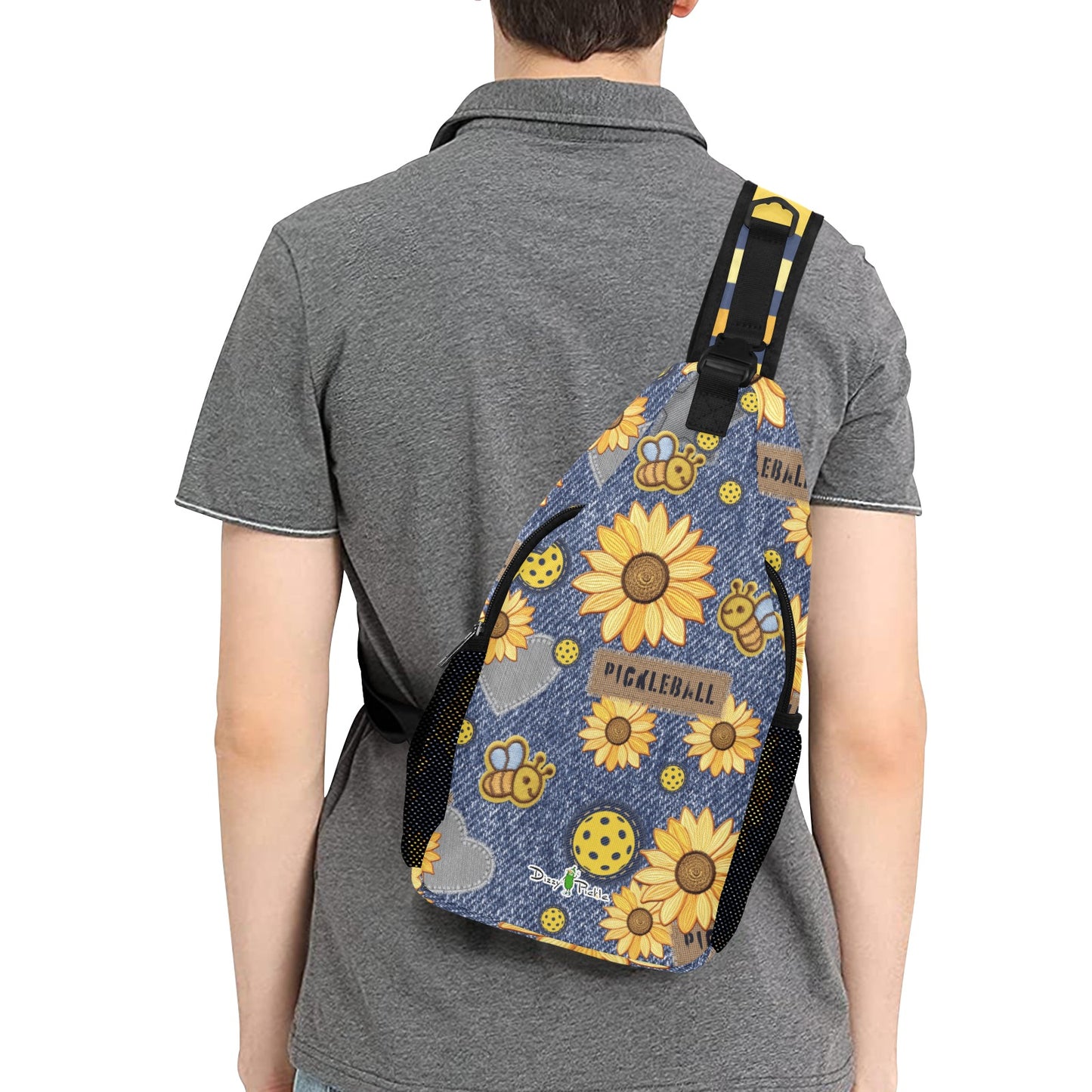 Dizzy Pickle Amy Sunflowers Pickleball Grab-N-Go Crossbody Casual Chest Bag