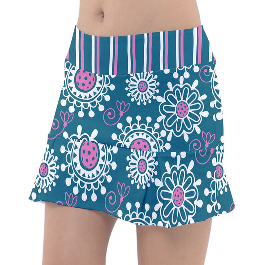 MEDIUM Dizzy Pickle Coming Up Daisies TP Main Classic Women's 15" Pickleball Pleated Skorts with Inner Shorts & Pockets