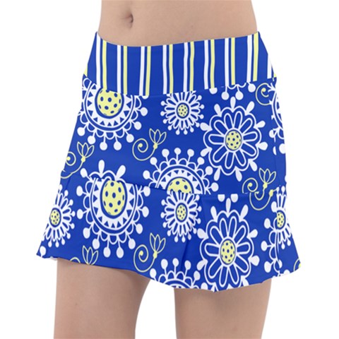 SMALL Dizzy Pickle Coming Up Daisies BY Main Classic Women's Pickleball Pleated Skorts with Inner Shorts & Pockets