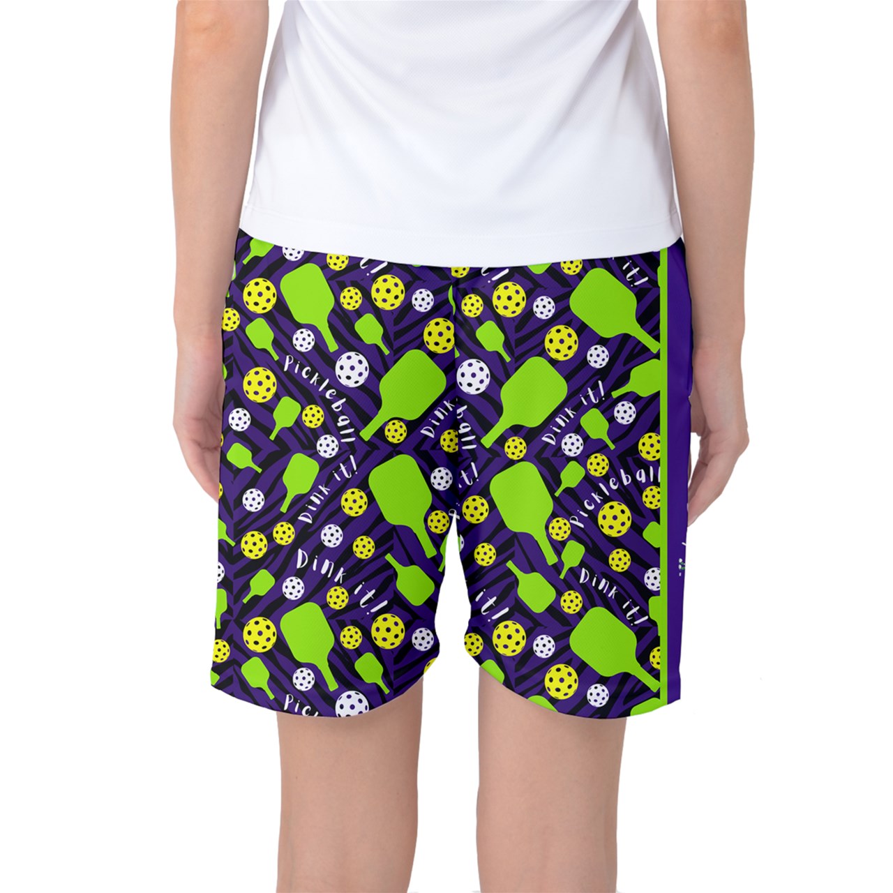 X-LARGE Dizzy Pickle Dinking Diva BG Women's Pickleball Long Shorts Black Green