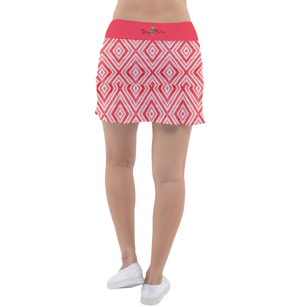 LARGE Dizzy Pickle Meighan Red Women's 15" Classic Pickleball Skort with Undershorts and Pockets