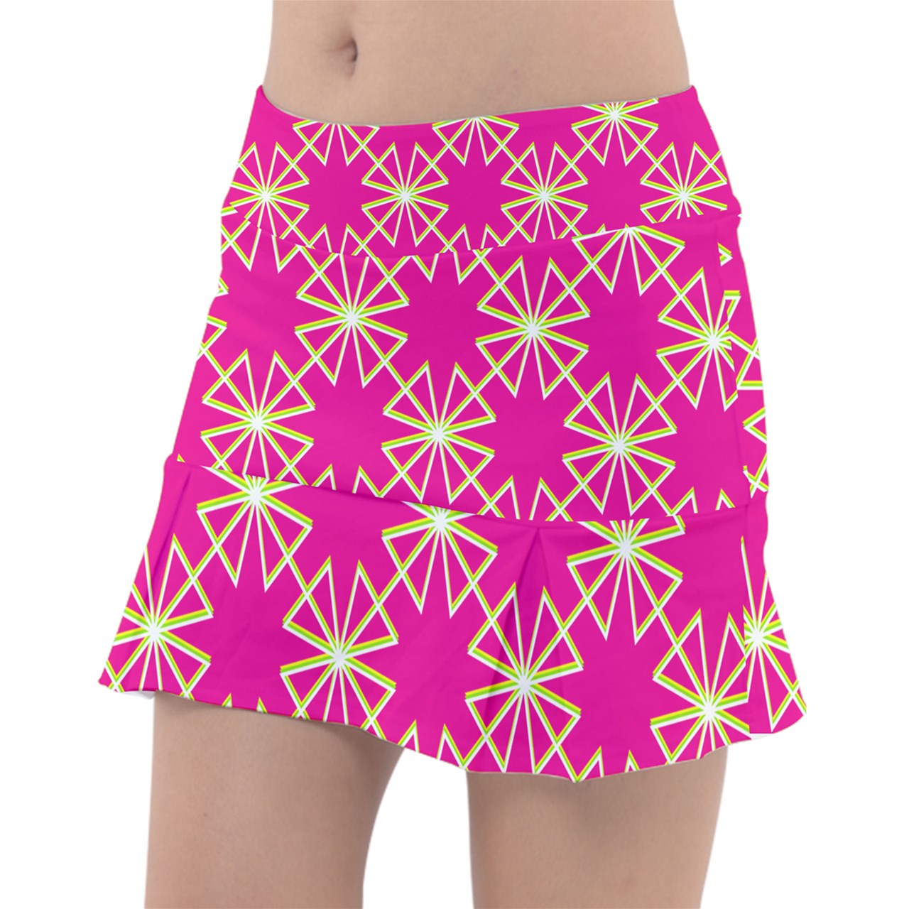 MEDIUM Dizzy Pickle Dinking Diva PG Stars Classic Women's 15" Pickleball Pleated Skorts with Inner Shorts & Pockets