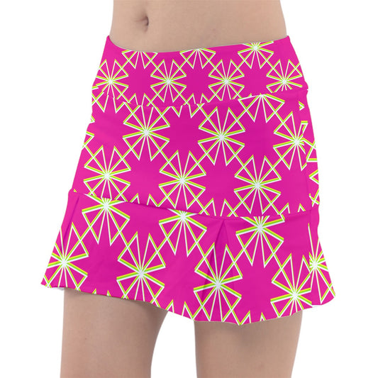 MEDIUM Dizzy Pickle Dinking Diva PG Stars Classic Women's 15" Pickleball Pleated Skorts with Inner Shorts & Pockets