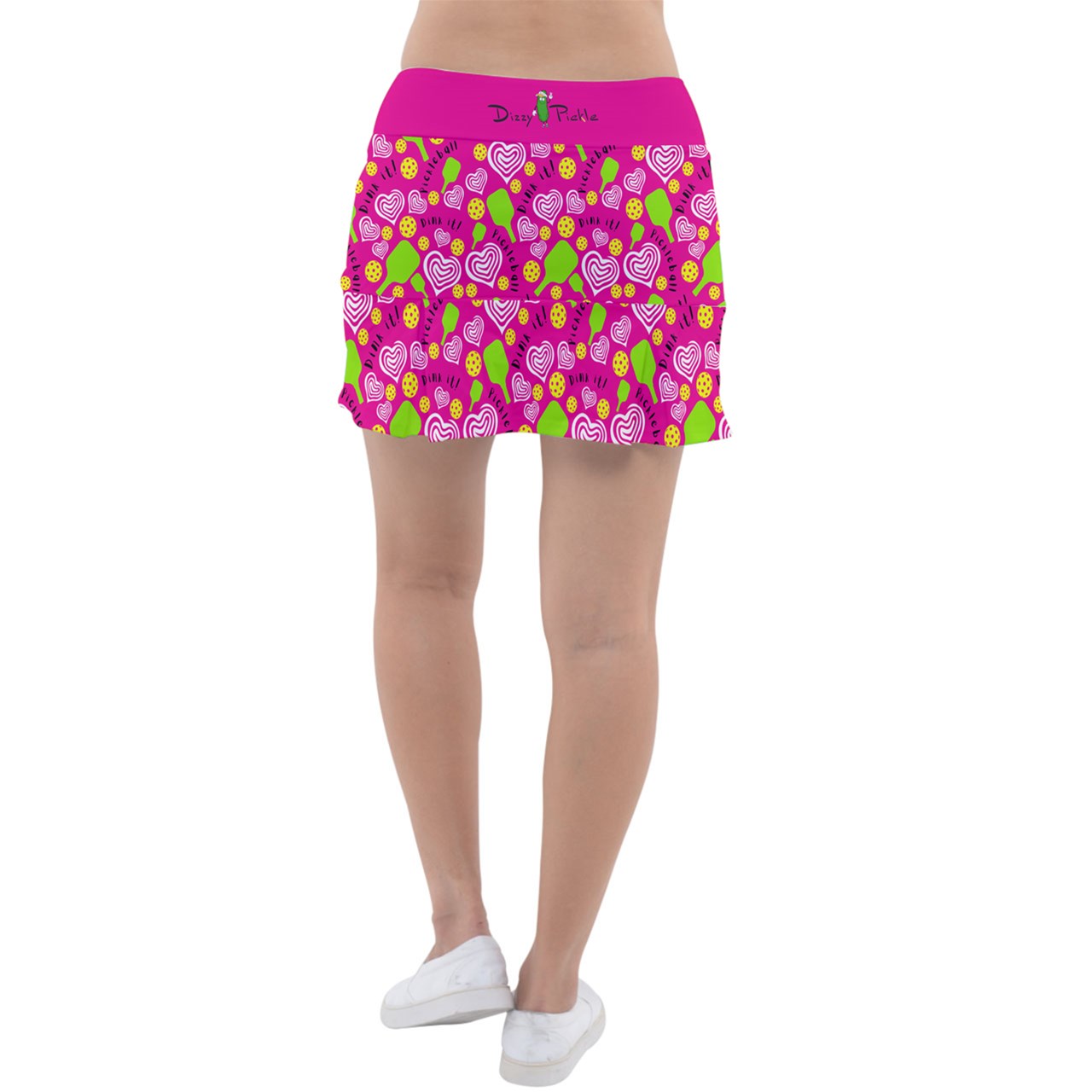 Dizzy Pickle Dinking Diva Hearts PG Mini Women's Classic 15" Pickleball Skorts with Inner Shorts and Pockets