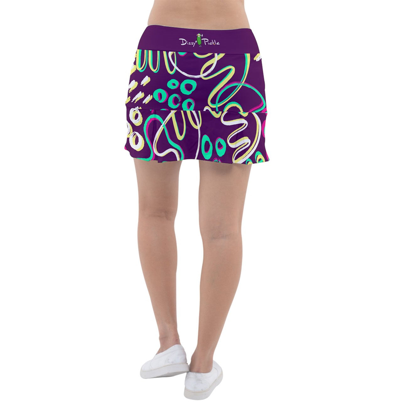 LARGE Dizzy Pickle Charlotte Wiggles Classic Women's 15" Pickleball Pleated Skorts with Inner Shorts & Pockets Plum