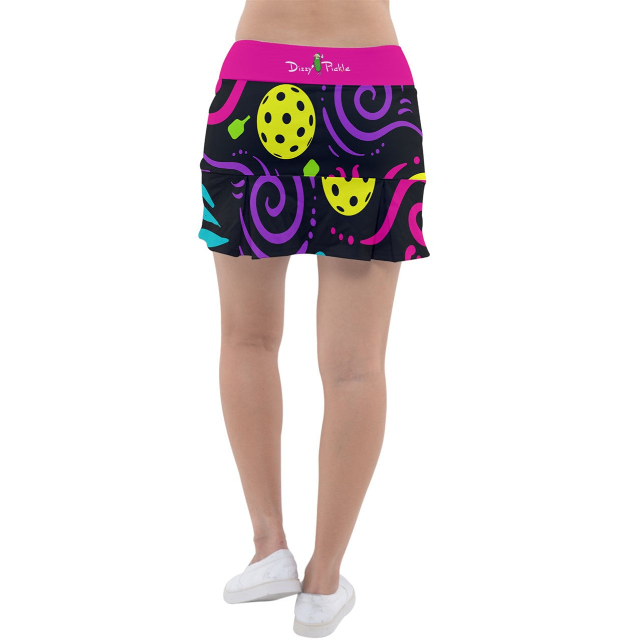 Dizzy Pickle It's Swell Black Women's Classic 15" Pickleball Skort with Inner Shorts and Pockets