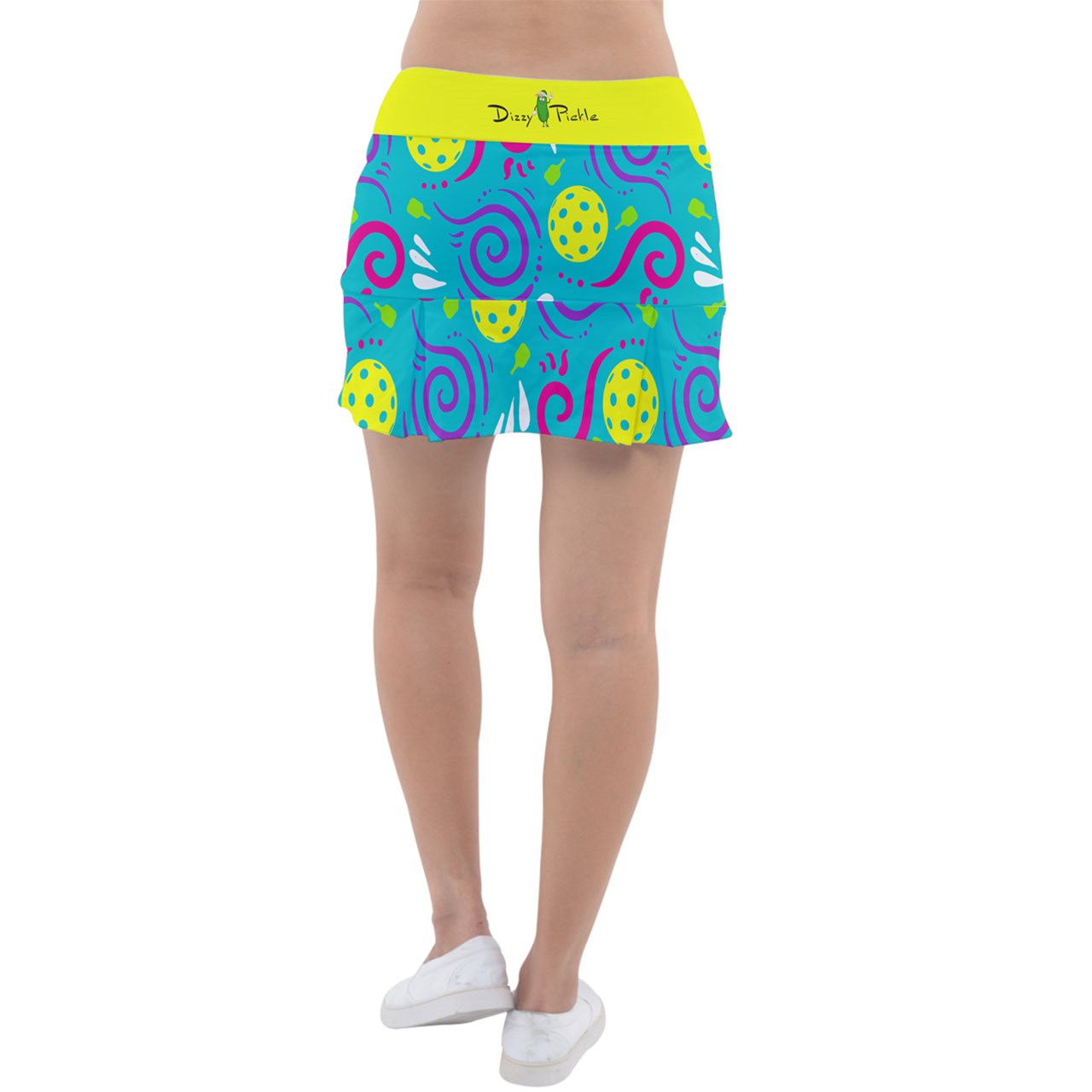 Dizzy Pickle It's Swell Blue Women's Classic 15" Pickleball Skorts with Inner Shorts and Pockets