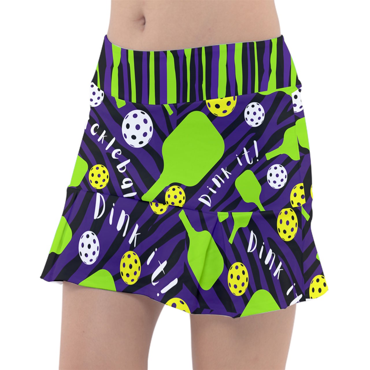 Dizzy Pickle Dinking Diva BG Large Women's Classic 15" Pickleball Skorts with Inner Shorts and Pockets