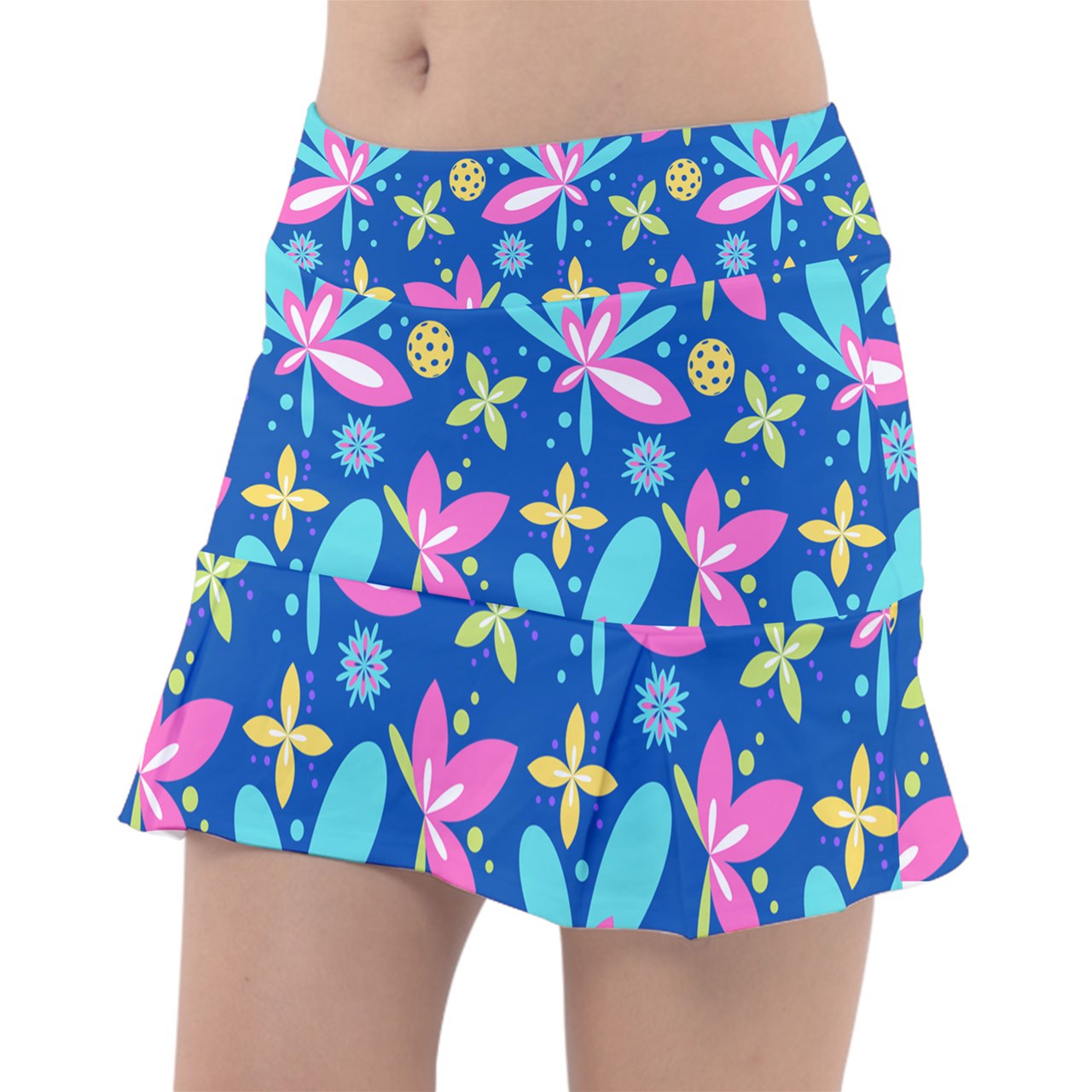 Dizzy Pickle Donna Blue Main Women's Classic 15" Pickleball Skorts with Inner Shorts and Pockets