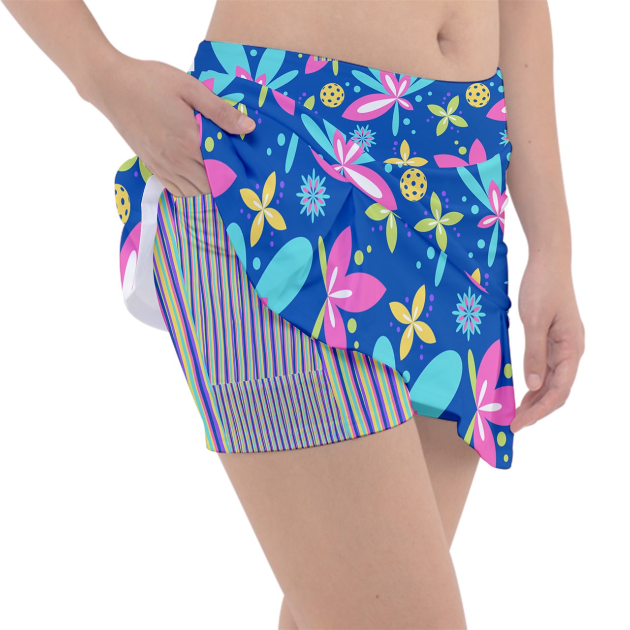 Dizzy Pickle Donna Blue Main Women's Classic 15" Pickleball Skorts with Inner Shorts and Pockets