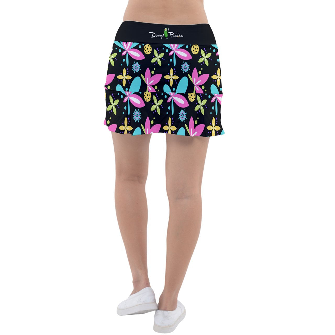 2X-LARGE Dizzy Pickle Donna Main Classic Women's 15" Pickleball Pleated Skorts with Inner Shorts & Pockets Black