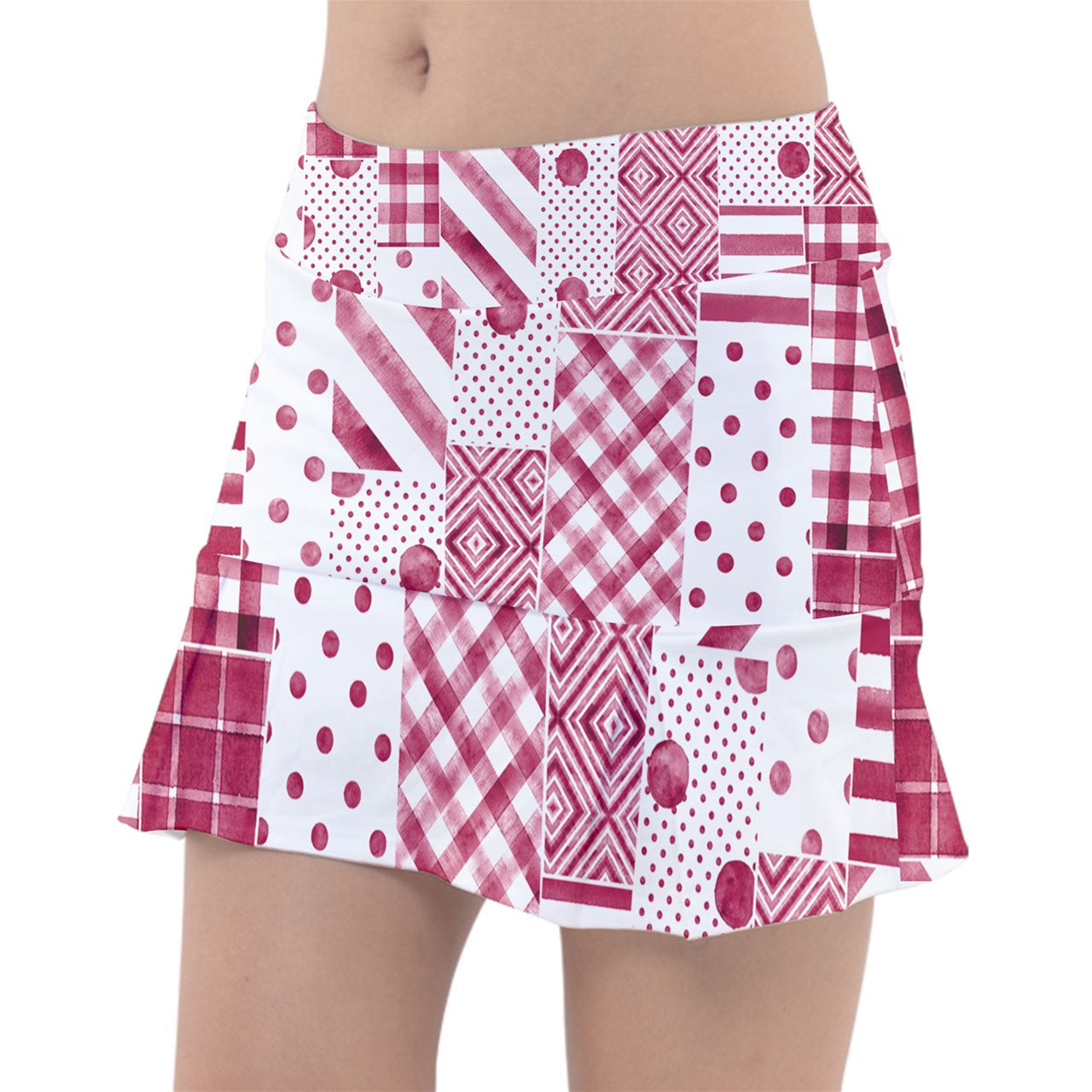 2X-LARGE Dizzy Pickle Heidi RW Patches Women's 15" Classic Pickleball Skort with Under Shorts and Pockets