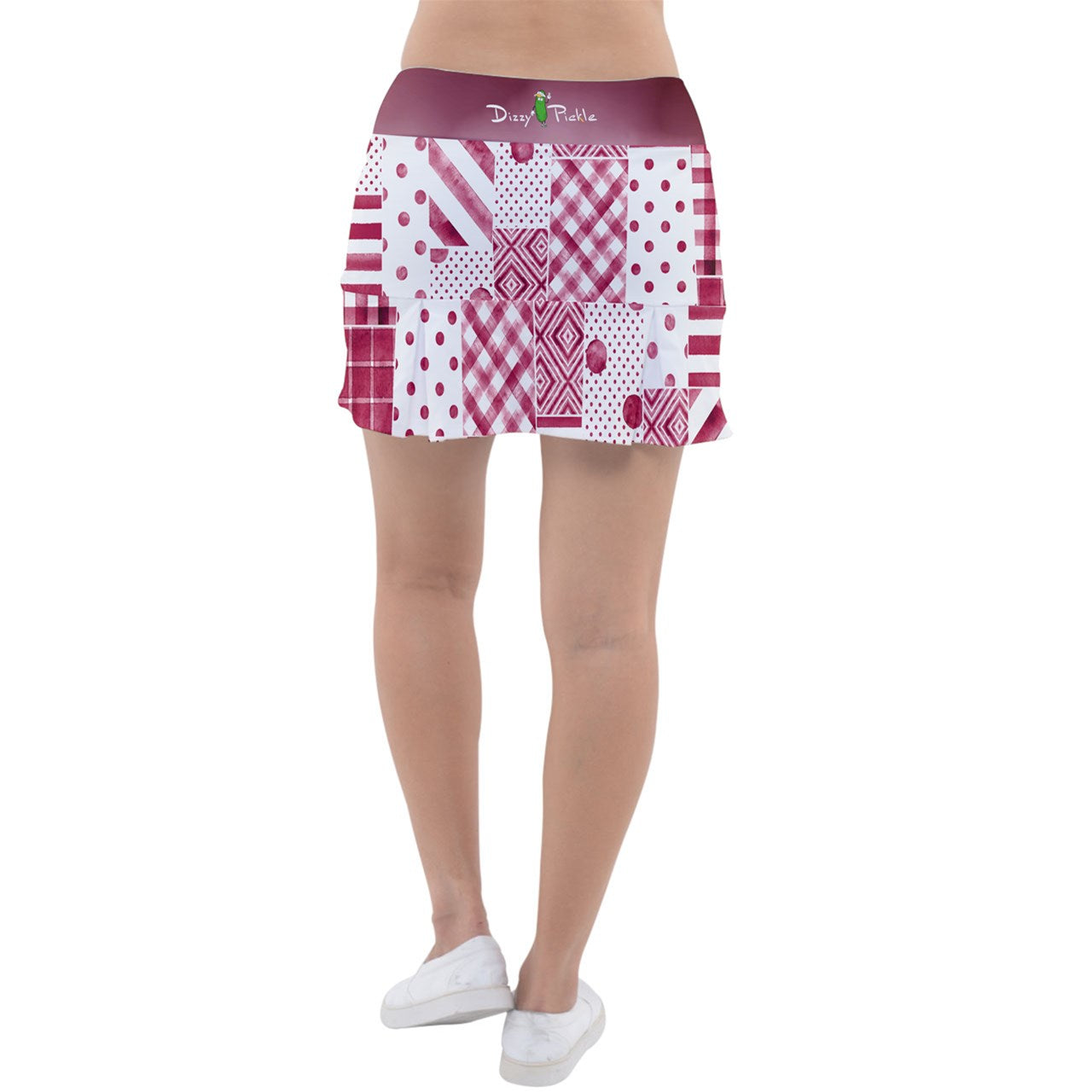 2X-LARGE Dizzy Pickle Heidi RW Patches Women's 15" Classic Pickleball Skort with Under Shorts and Pockets