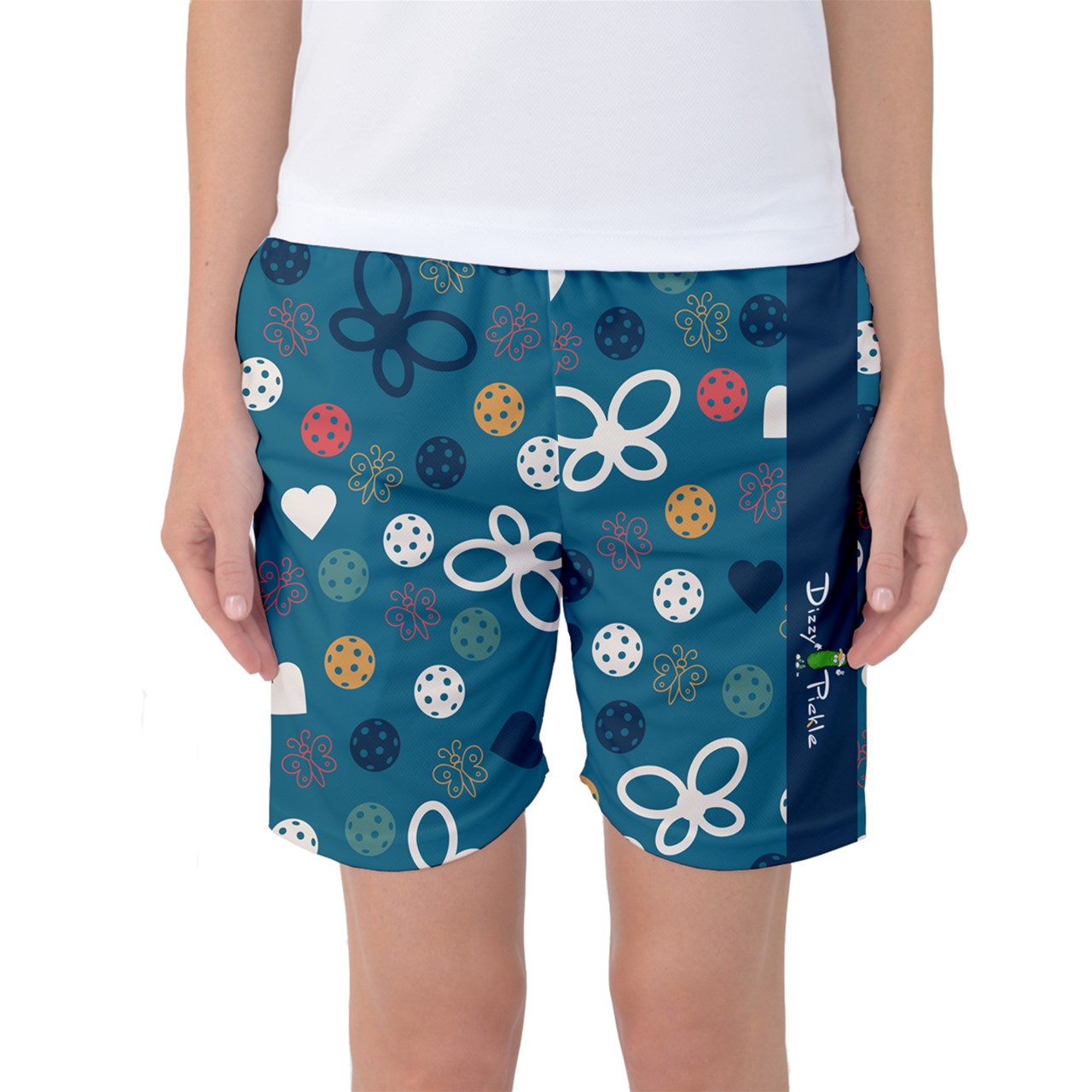 Penny - Blue - Women's Long Pickleball Athletic Shorts by Dizzy Pickle