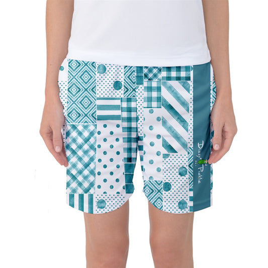 Heidi - TW - Patches - Women's Long Pickleball Athletic Shorts by Dizzy Pickle